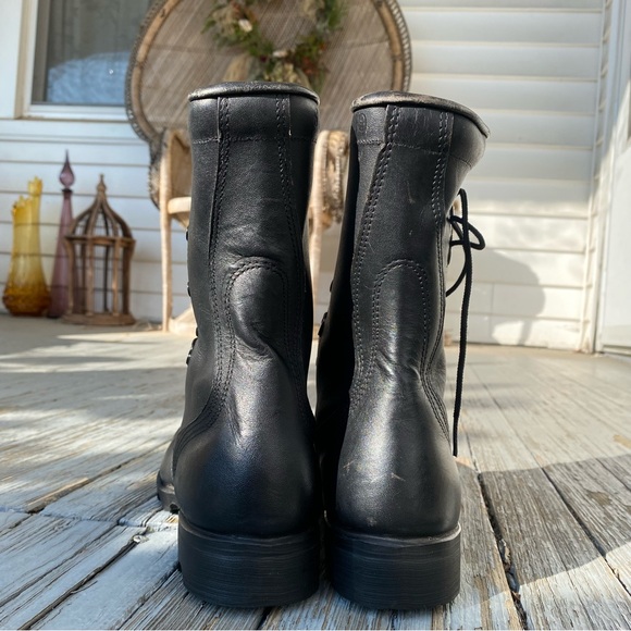 Vintage Combat Boots Altama Military Black Leather Lace Ups Mens 6 / Womens 8 - Picture 9 of 12
